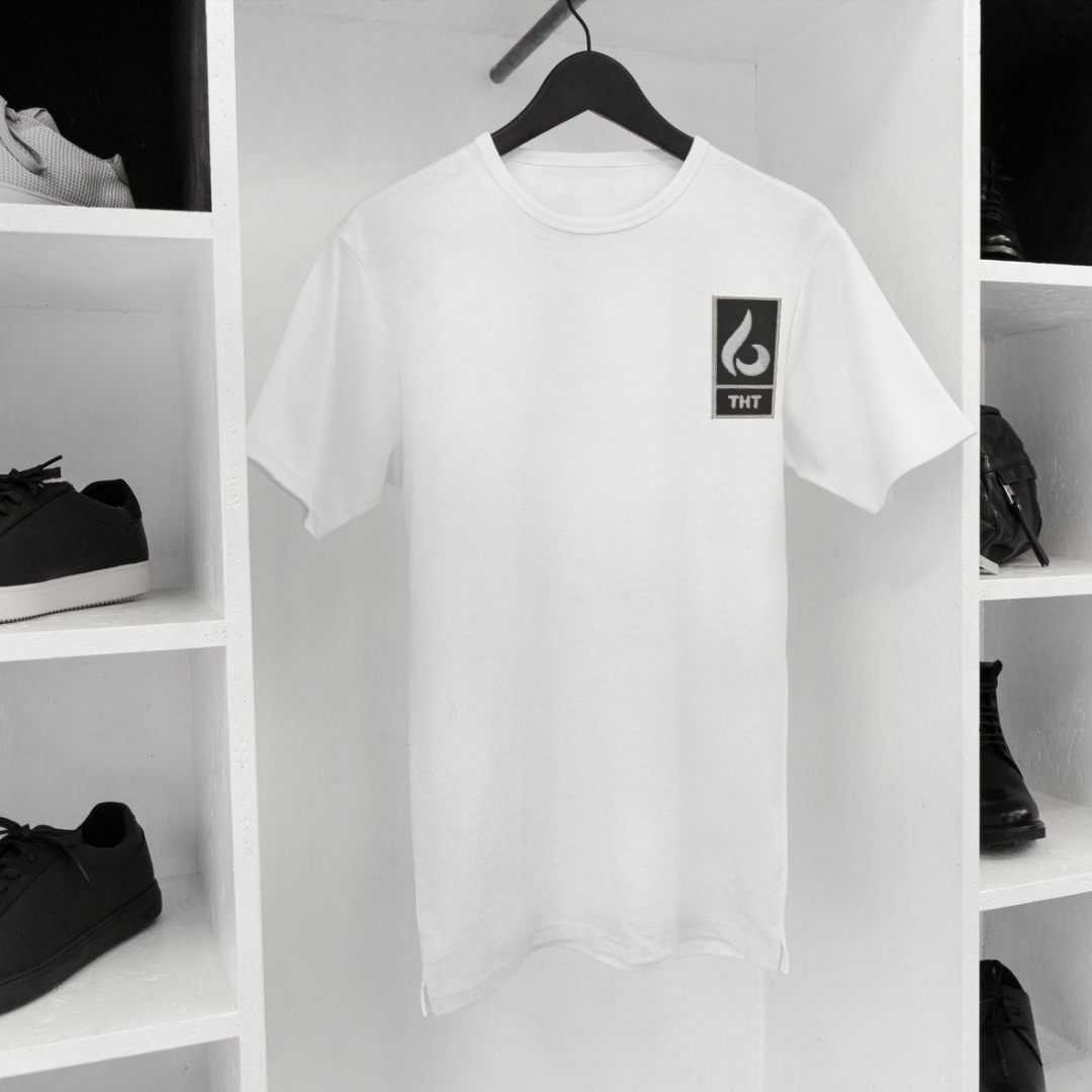 T-SHIRT BLANC/NOIR STYLE - THT -  HOMME/FEMME