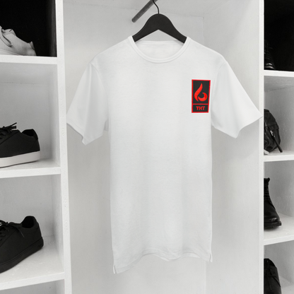 T-SHIRT BLANC/ROUGE STYLE - THT -  HOMME/FEMME