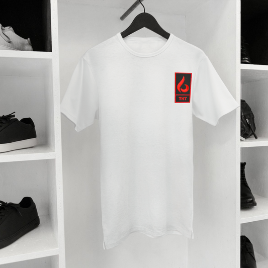 T-SHIRT BLANC/ROUGE STYLE - THT -  HOMME/FEMME