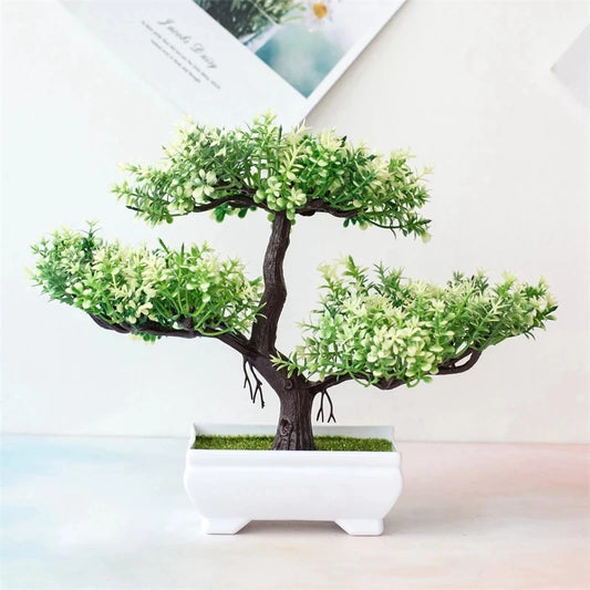 PLANTES ARTIFICIELLE BONSAI VERT/BLANC - THT