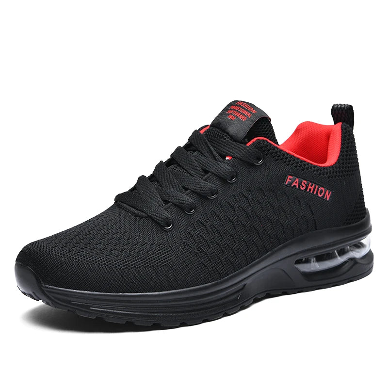 CHAUSSURE POUR HOMMES CONFORTABLE NOIR/ROUGE - THT