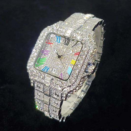 NOUVELLE COLLECTION MONTRE DE LUXE ARGENT EN DIAMANTS - THT