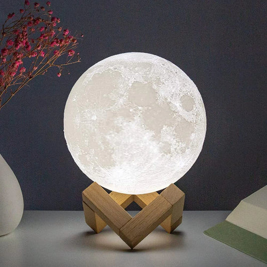 LAMPE LUNE LED AVEC SUPPORT BLANC - THT