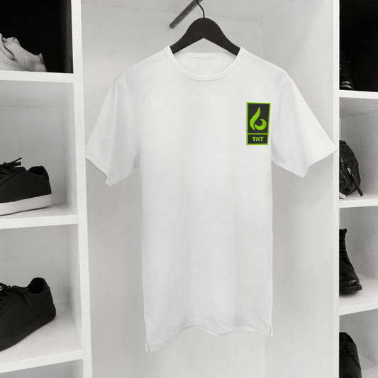 T-SHIRT BLANC/VERT STYLE - THT -  HOMME/FEMME