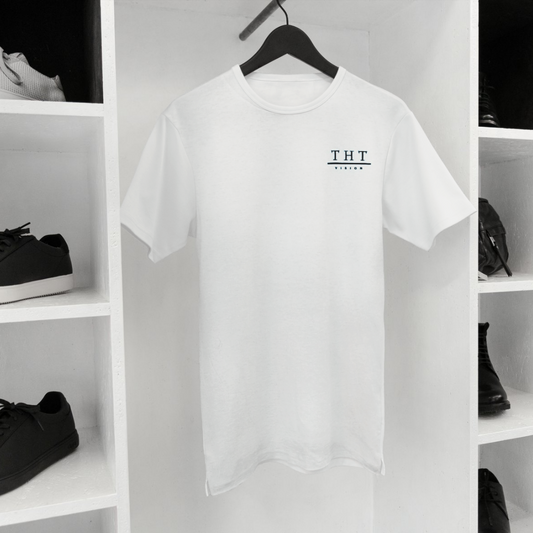 T-SHIRT BLANC/NOIR SIGNATURE - THT -  HOMME/FEMME
