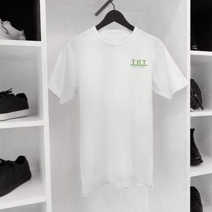 T-SHIRT BLANC/VERT SIGNATURE - THT -  HOMME/FEMME