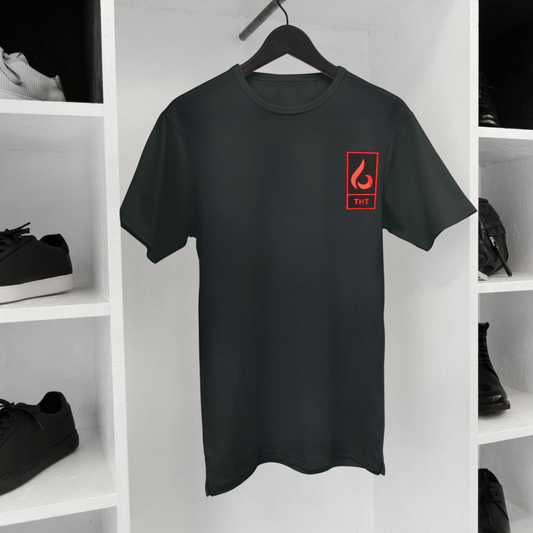 T-SHIRT NOIR/ROUGE STYLE - THT -  HOMME/FEMME
