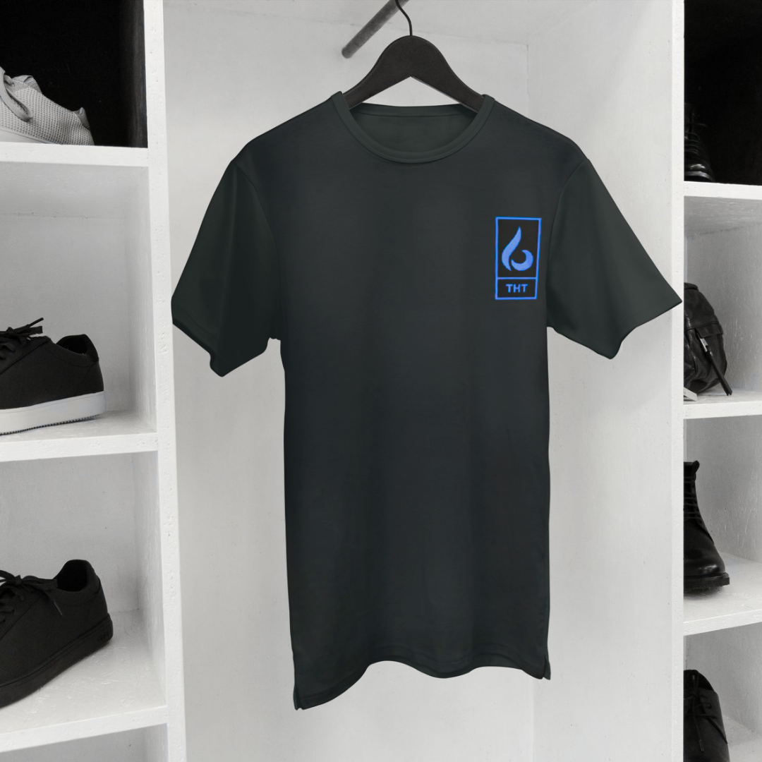 T-SHIRT NOIR/BLEU STYLE - THT -  HOMME/FEMME
