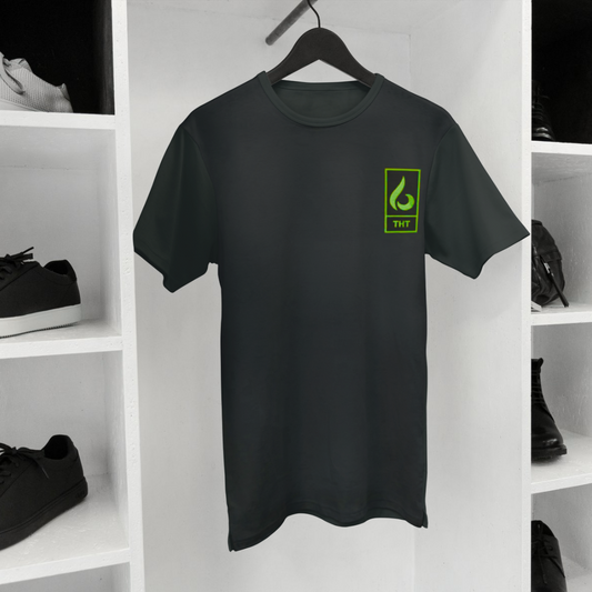 T-SHIRT NOIR/VERT STYLE - THT -  HOMME/FEMME