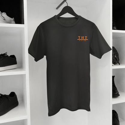 T-SHIRT NOIR/ORANGE SIGNATURE - THT -  HOMME/FEMME