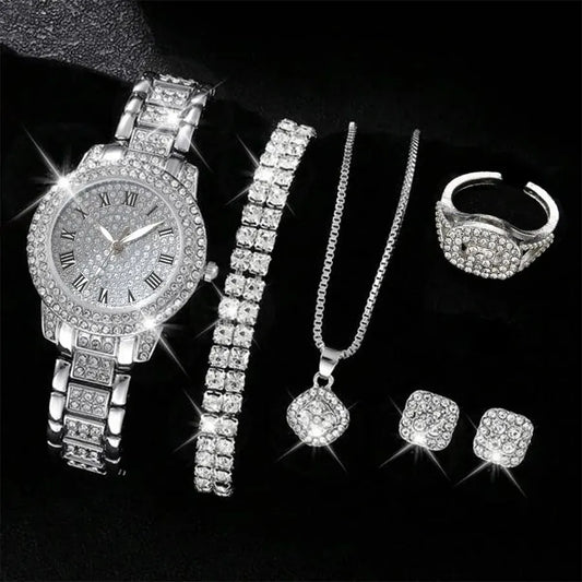 MONTRE DE LUXE ET ACCESSOIRES EN CRISTAL ARGENT POUR FEMMES - THT