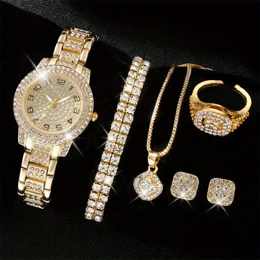 MONTRE DE LUXE ET ACCESSOIRES EN CRISTAL OR POUR FEMMES - THT